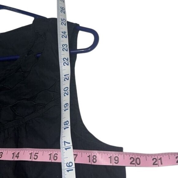 Apt. 9 Black Sleeveless Top With Button Detail & Embroidered Design XL - Picture 9 of 9